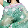 Green and Purple Shaded Saree
