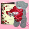 Teddy with Hearts Bunch & Card